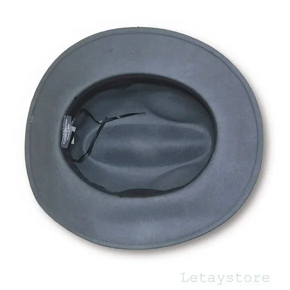 NWT CINTELLI & GALLUZZO Italy Wool Leather Trim Felt Fedora Hat